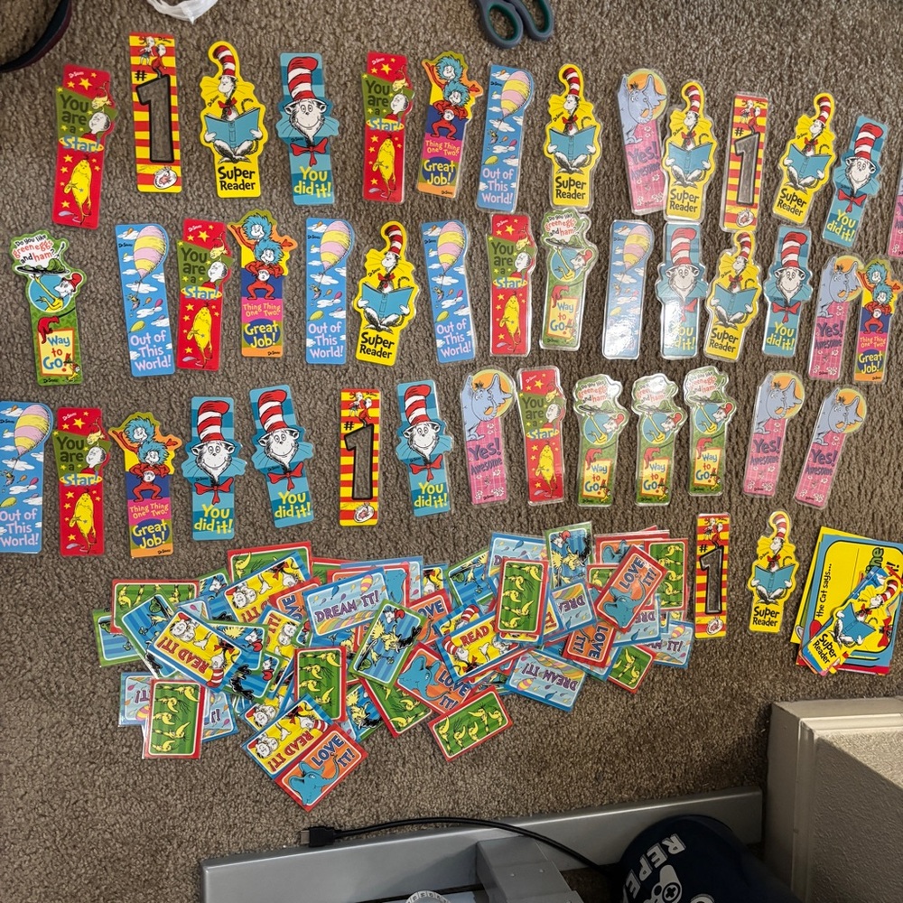 Dr. Seuss bookmarks plus ramdom items